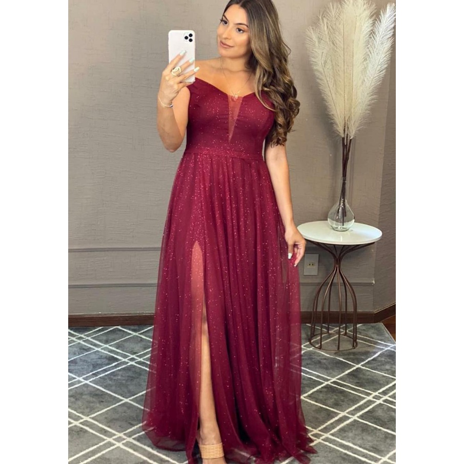 Cor de vestido marsala para madrinha hot sale de casamento