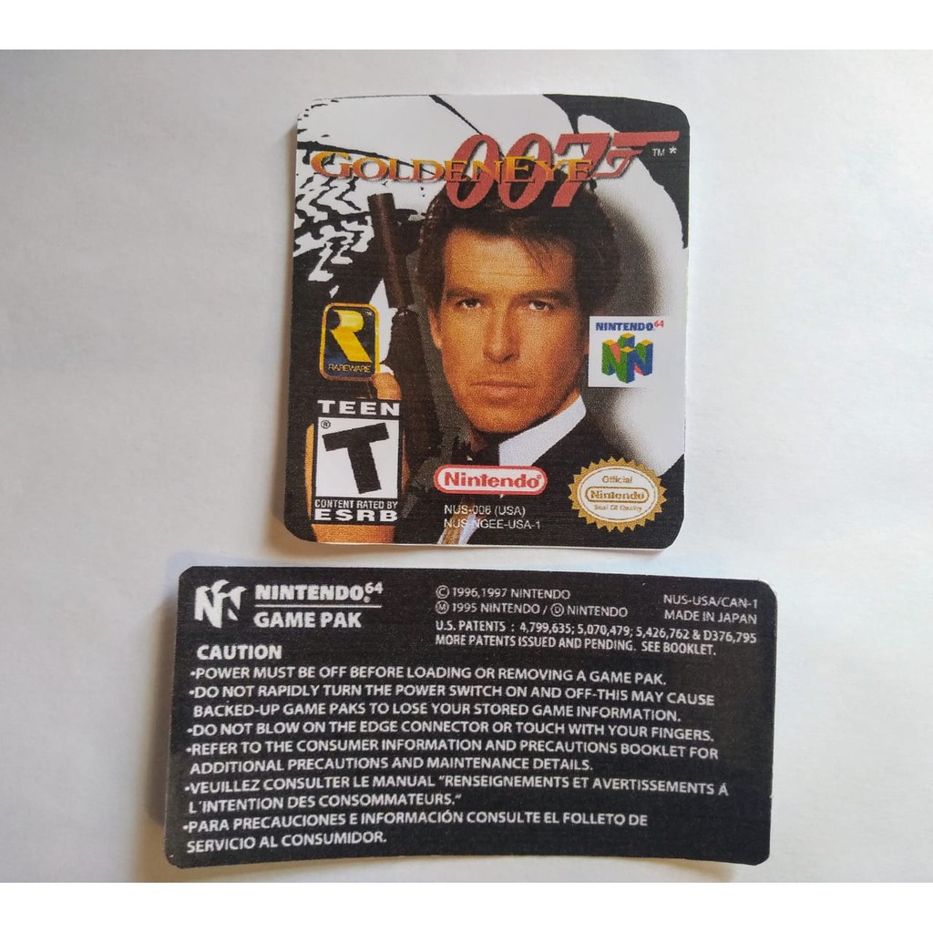 N64 007 Golden Eye 007 Replacement Label Decal Glossy Finish Sticker  Nintendo 64