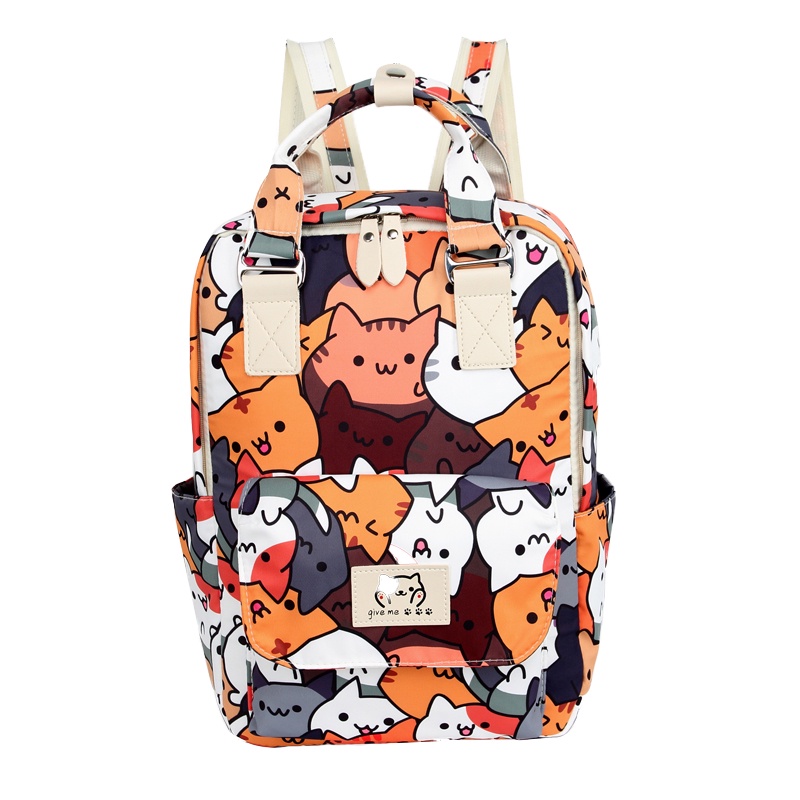 Mochila Feminina Coreana Escolar juvenil Gato Anime Reforçada