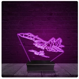 Luminária e Abajur Acrílico Led - Jato Avião de Caça 02