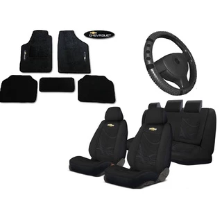 KIT CAPA PARA BANCO UNIVERSAL TECIDO ORIGINAL TAPETE 5 PEÇAS CAPA VOLANTE P/CARRO CHEVROLET CORSA CLASSIC 2011 2012 2013