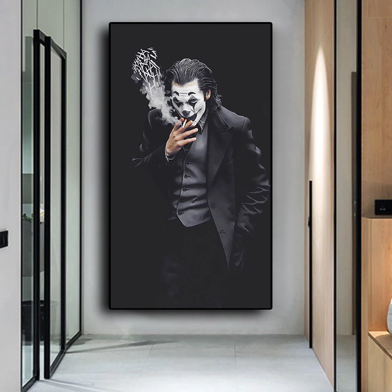 Quadro painel decorativo 1 peça Coringa fumando astro vilão filme decoração