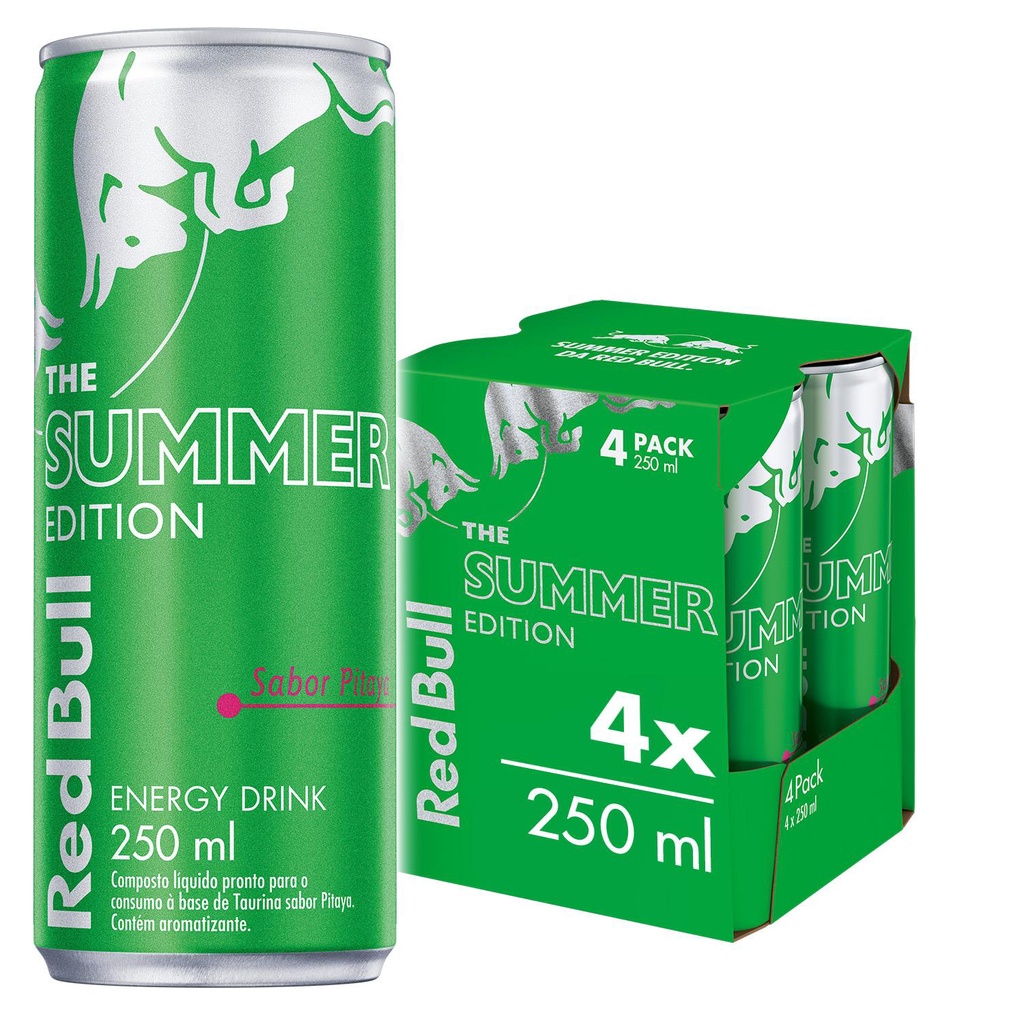 Energético Red Bull Energy Drink Summer Pitaya 250 ml - 4 latas