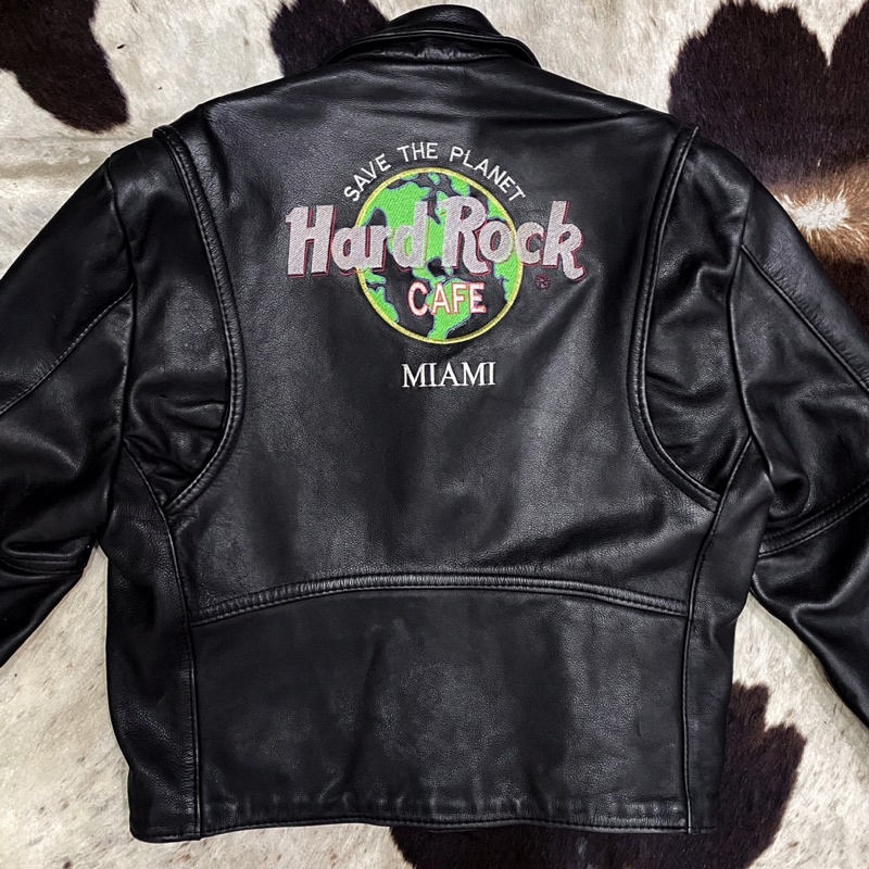 Jaqueta Hard Rock Vintage em Couro Legítimo | Shopee Brasil