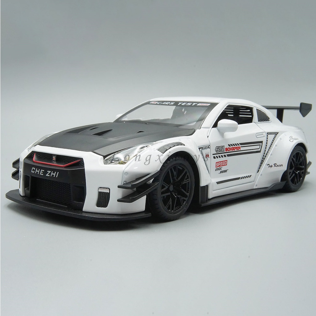 Modelo De Carro De Brinquedo 1 : 24 diecast/nissan gt-r pull back Com Som E Luz