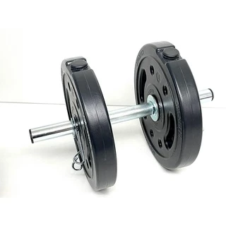 Kit Anilha 10 kg com barra de 40 cm tubular completa com presilhas