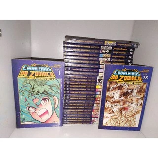 coleção de mangás cavaleiros do zodíaco 1 ao 28 completo saint seiya cavalheiros do zodíaco