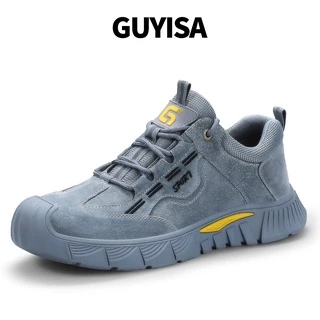 GUYISA Sapatos De Segurança Aço Para Homens Biqueira Resistente Ao Desgaste anti-Calcário Botas De Trabalho Confortáveis Tamanho37-46