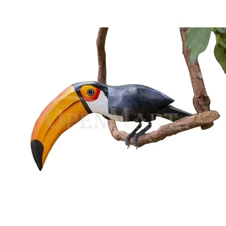 Escultura tucano no cipó de madeira para casa e jardim tamanho variado pequeno à Grande