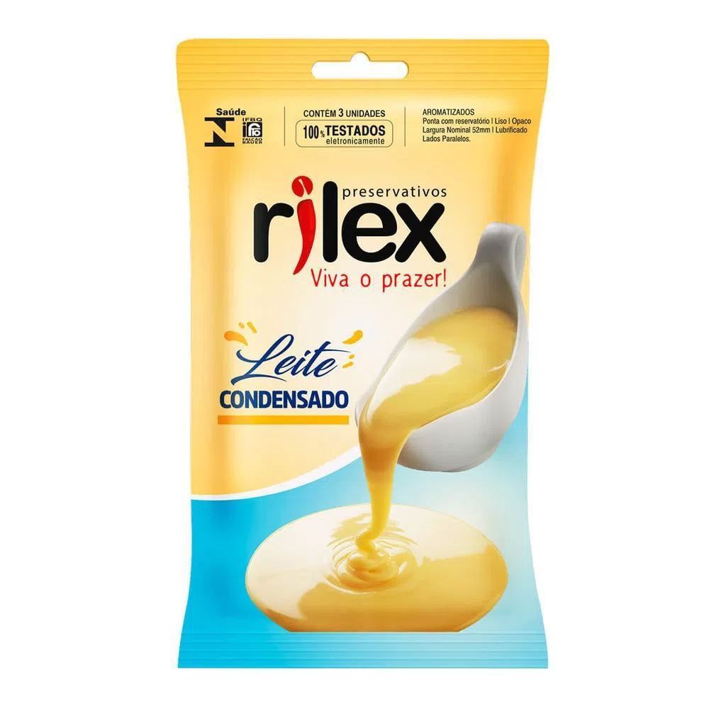 Camisinha lubrificada leite condensado sexo oral Rilex 3 un Envio Discreto