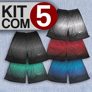 Kit Com 5 Shorts Bermuda Dry Fit Esportiva Treino Com Bolso