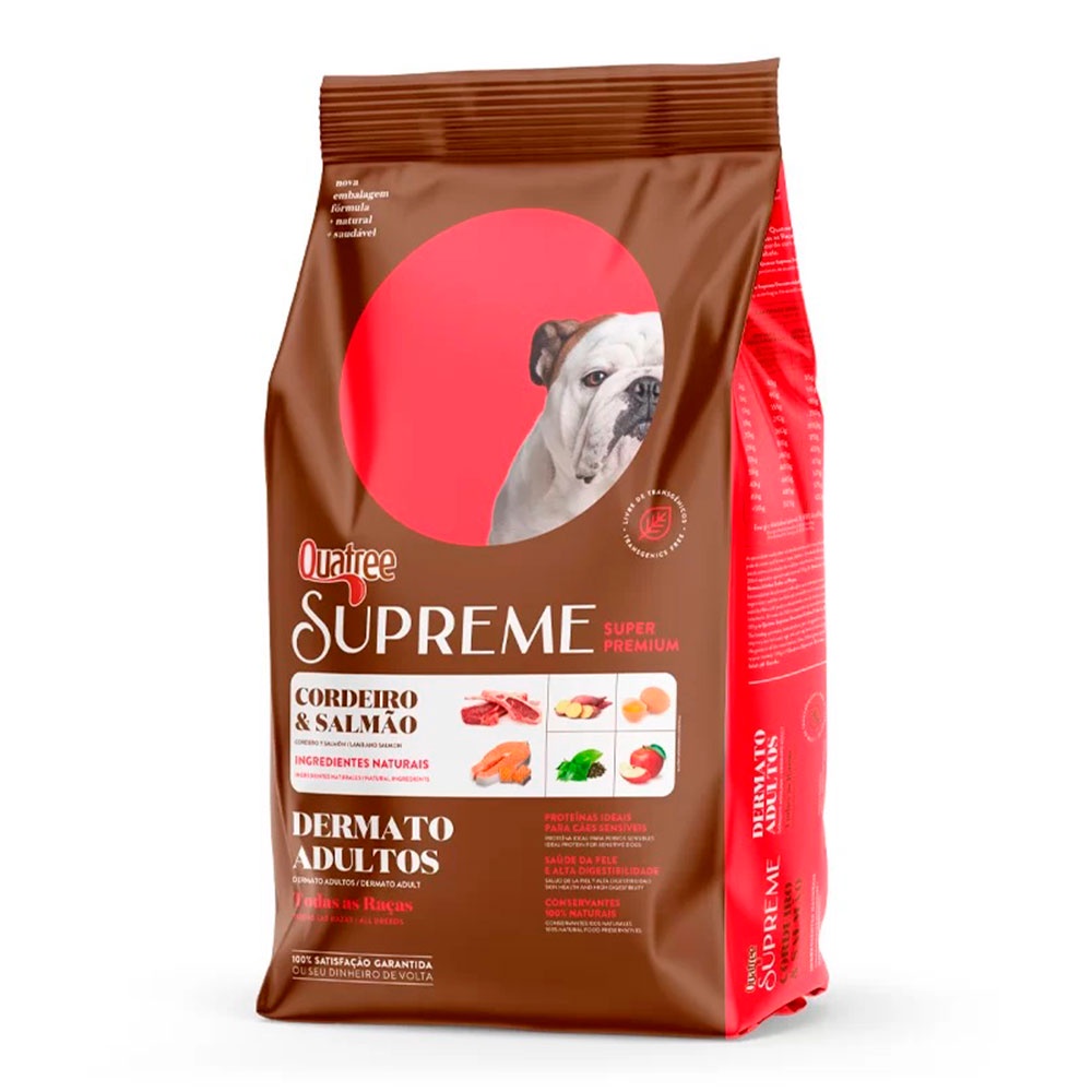 Ração Quatree Supreme Dermato Cães Adultos Cordeiro e Salmão - 15kg