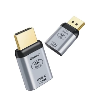 Adaptador USB Tipo C Fêmea Para HDMI Compatível Com DP Macho 4K 60Hz Plug Converter Conector De Notebook