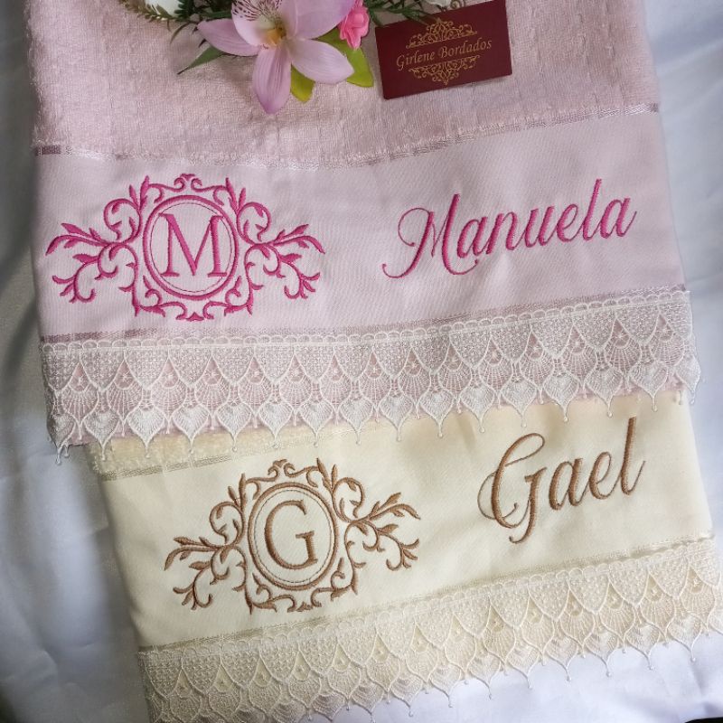 Toalha de banho Personalizada brasão e nome | Shopee Brasil