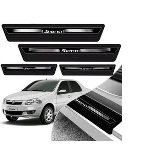 Kit 8 Peças Soleira Adesivo Porta Fiat Siena 2002 2003 2004 2005 2006 2007 2008 2009 2010 2011 2012 2013 - Preto Imperdível Incrível