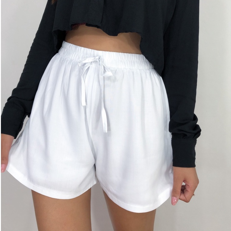 Short Branco Soltinho Cintura Alta Perfect Way