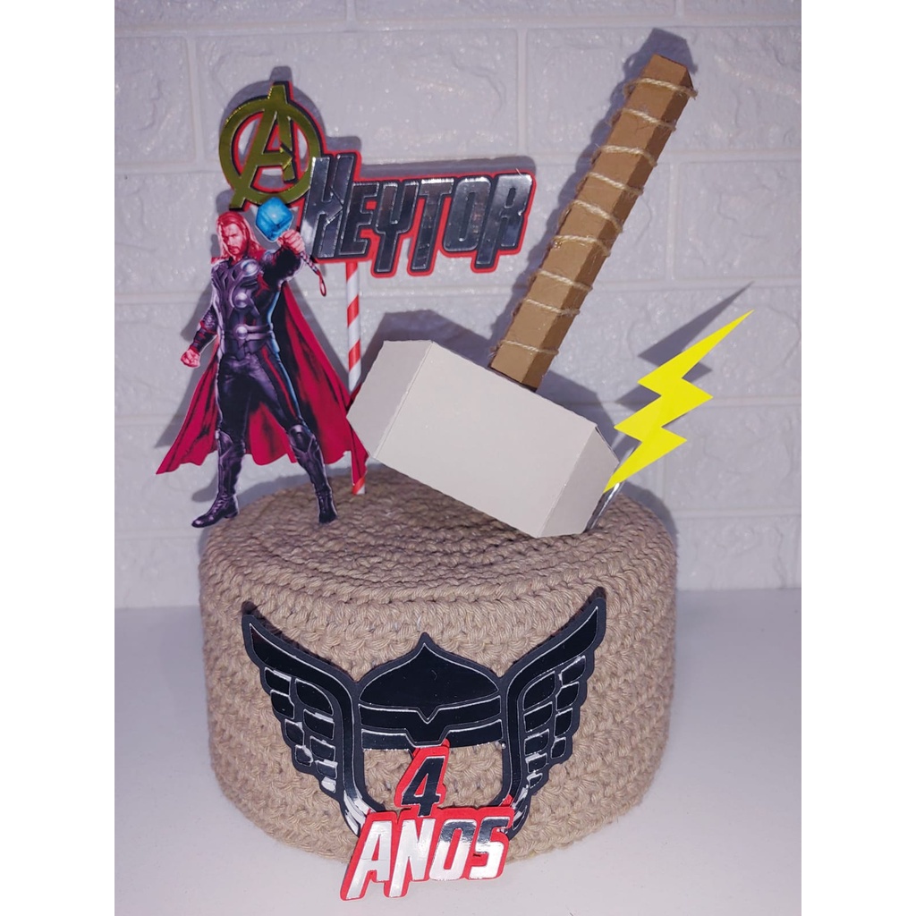 Kit Topper Topo de Bolo Infantil Thor Personalizado | Shopee Brasil