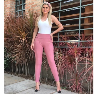 Calça Legging Montaria Cintura Alta Rosa – MVB MODAS