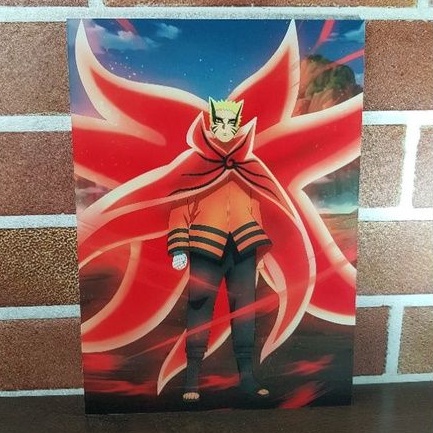 Quadro Decorativo Naruto Boruto Animes c/ Moldura e Vidro