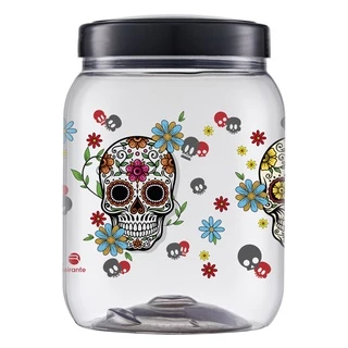 Pote Caveira Mexicana 1000 Ml Tampa Preta