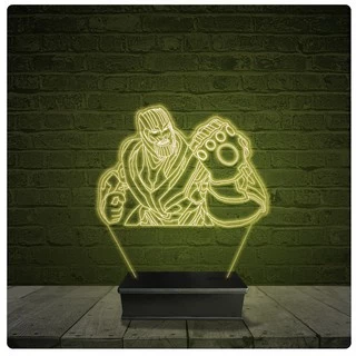 Led Luminária Acrílico Abajur - Thanos Manopla