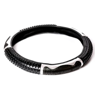 Capa De Volante Universal Para Carro Automotivo Massageador Preta e Cinza