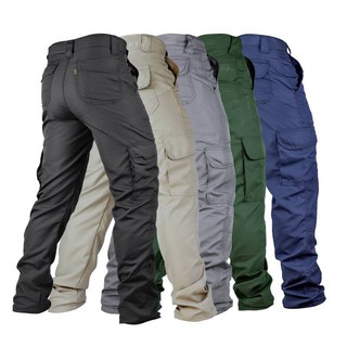 Calça Tática Preta Masculina Militar Casual Cargo Camuflagem De