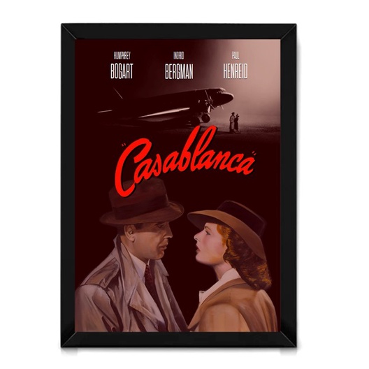 Filme Poster Quadro Casablanca Ingrid Bergman Humphrey Bogart Cinema ...