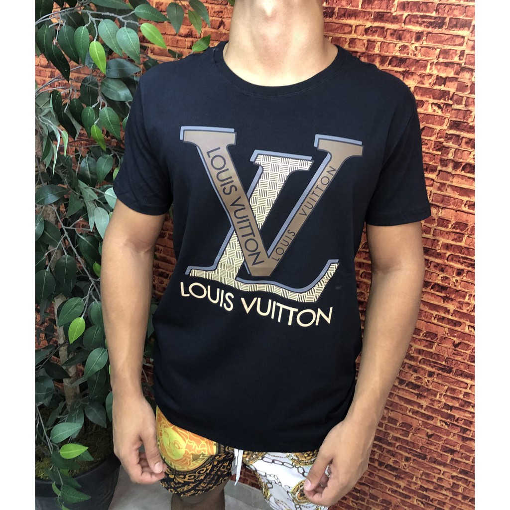 Blusa Louis Vuitton Brick Logo Preta Masculina Original - FKZ37