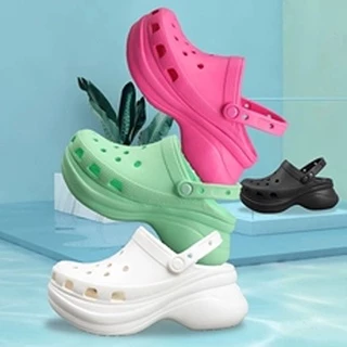 Crocs Plataforma De Salto Alto Sapatos De Praia Feminina casual 206302