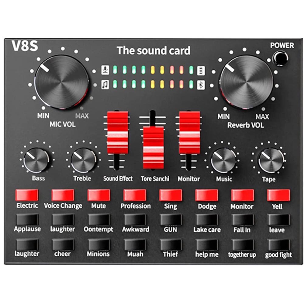 Placa de som externa ao vivo v8s mini placa de mixagem de som | Shopee ...