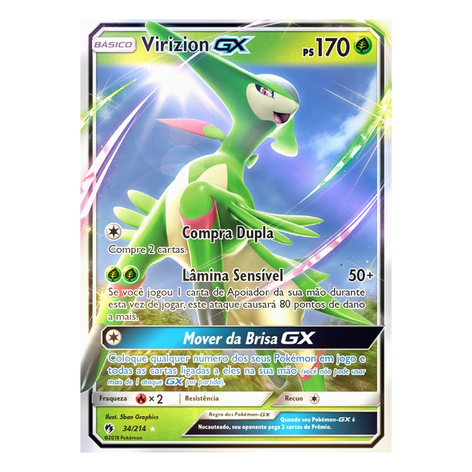 Carta Pokémon Lendário Virizion Trovões Perdidos