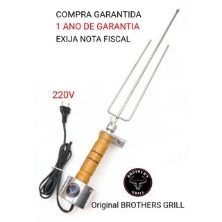 Espeto giratório elétrico linha Clássica cabo de alumínio BROTHER´S GRILL  (Tridente 50 cm, Voltagem 220v) : : Cozinha