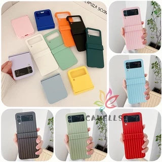 Capa De Celular Macaron Matte Cor Sólida Samsung Galaxy Z Flip 4 3 Zflip 3 Dobradiça Lisa Anti-Impacto Fosco À Prova De Choque