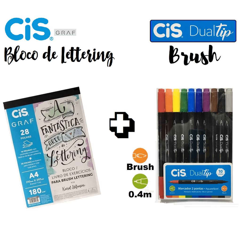 Bloco Livro De Exercícios Para Lettering+Cis Brush Dualtip | Shopee Brasil
