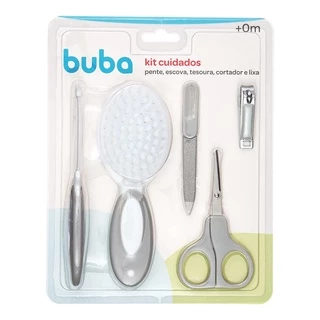 Kit De Higiene E Cuidados Para Bebê Cinza 13687 - Buba