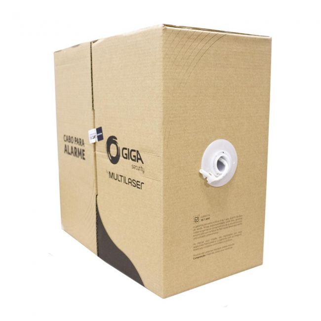 Caixa Cabo Rede Cat5 Preto Cftv Multilaser 4 Pares 300 Metros cor Preto