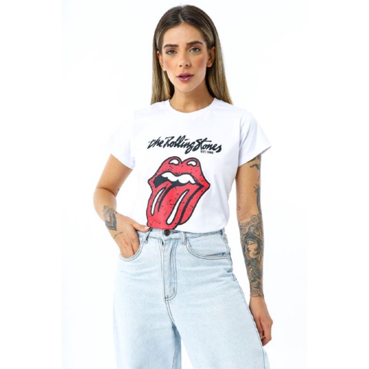 T shirt shop rolling stones feminina