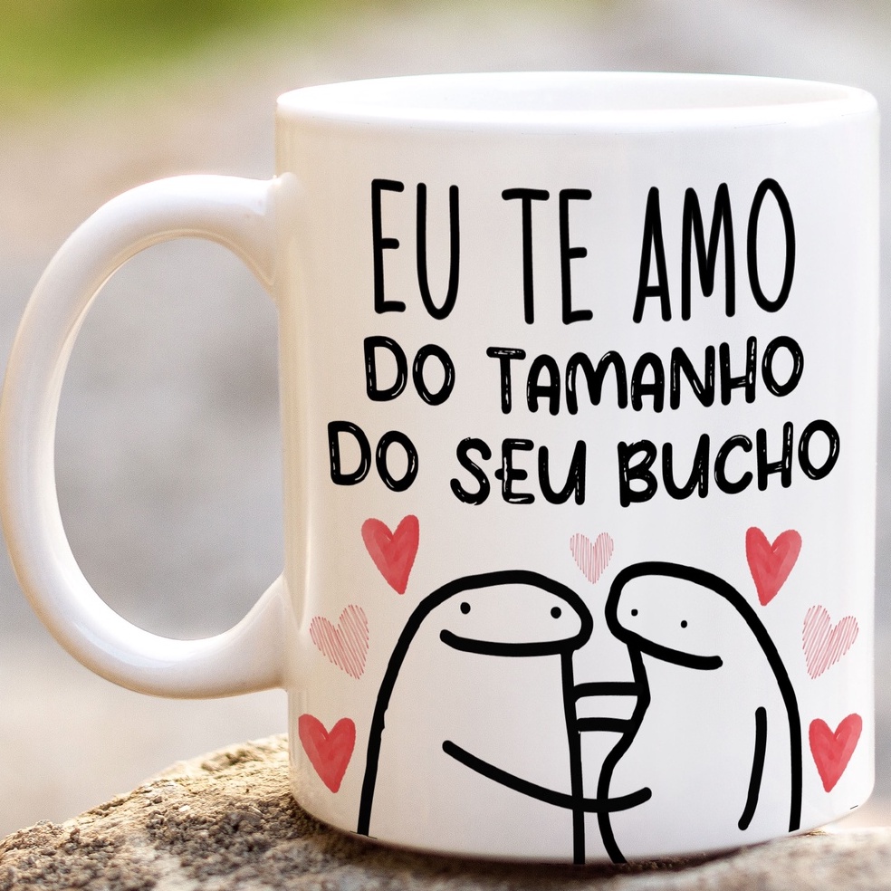 Caneca Meme Divertido Flork - Meu Amor Por Você É Do Tamanho