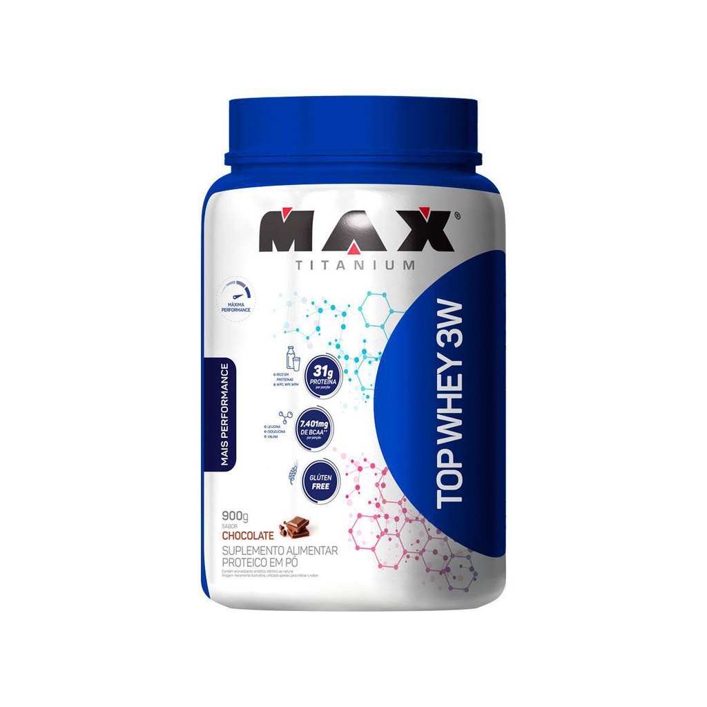 Top Whey 3w Mais Performance 900g - Chocolate - Max Titanium | Shopee ...
