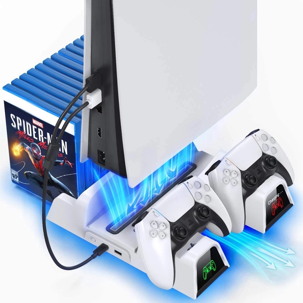 Suporte vertical para Playstation 5 com estação de carregamento