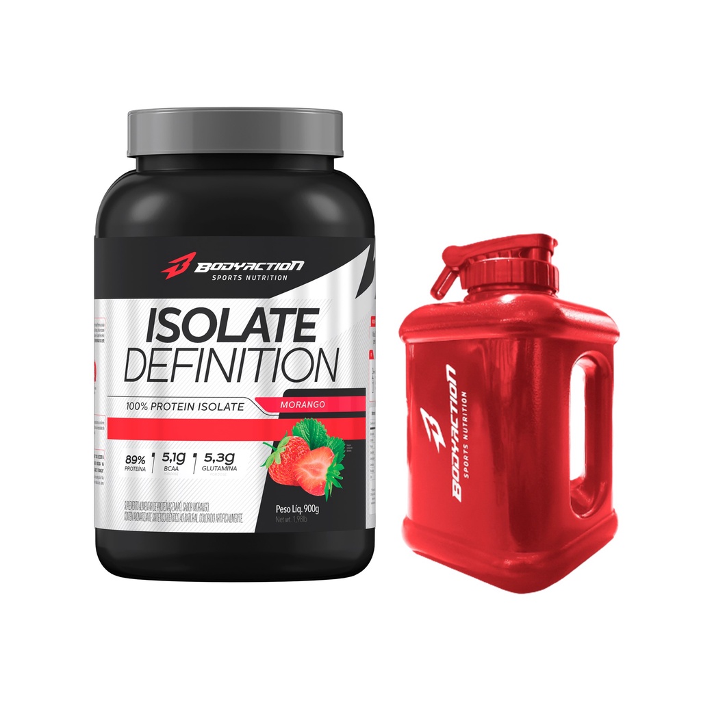 Whey Isolado Isolate Definition 900g + Galão - Bodyaction