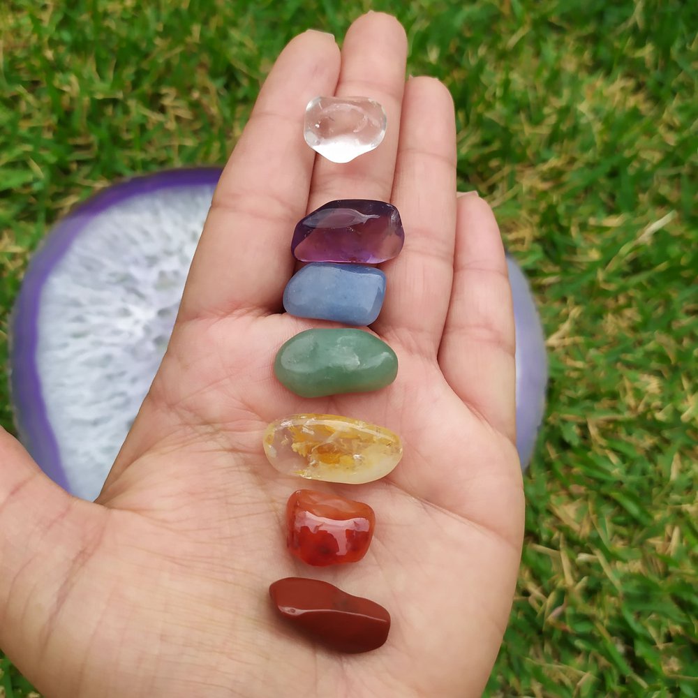 Kit 7 Chakras Pedras Roladas 1a 2cm / Cristal Natural