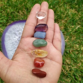 Kit 7 Chakras Pedras Roladas 1a 2cm / Cristal Natural
