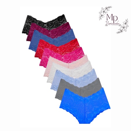 Combo kit 10 CALCINHA RENDA COM FORRO DE ALGODÃO Caleçon Shortinho PRONTA ENTREGA