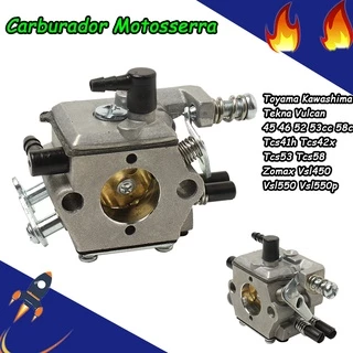 Carburador Motosserra Importada Toyama Kawashima Tekna Vulcan 45 46 52 53cc 58cc Tcs41h Tcs42x Tcs53 Tcs58 Zomax Vsl450 Vsl550 Vsl550p Vulcan nakasaki 78cc