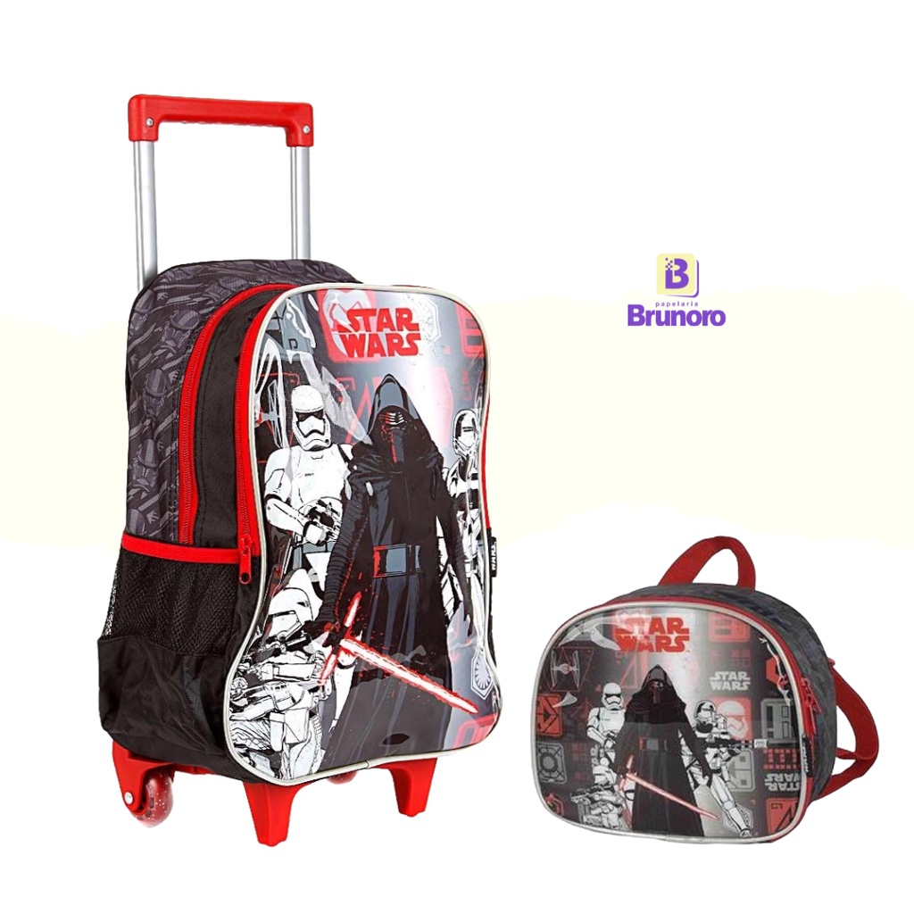 Conjunto Mochila e Lancheira LUXCEL Star Wars - Preto | Shopee Brasil