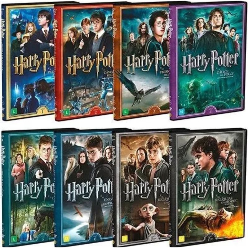 Dvd Harry Potter Coleção Completa 8 Discos Dublado E Legenda