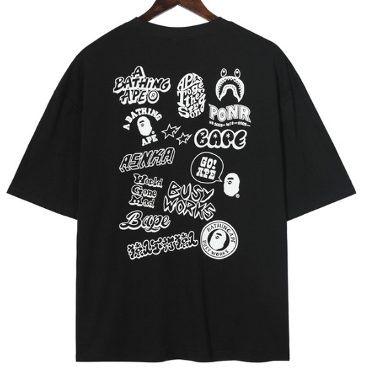 Novo Estilo BAPEe Homens Mulheres Casual Puro Algodão Manga Curta Camiseta 0802