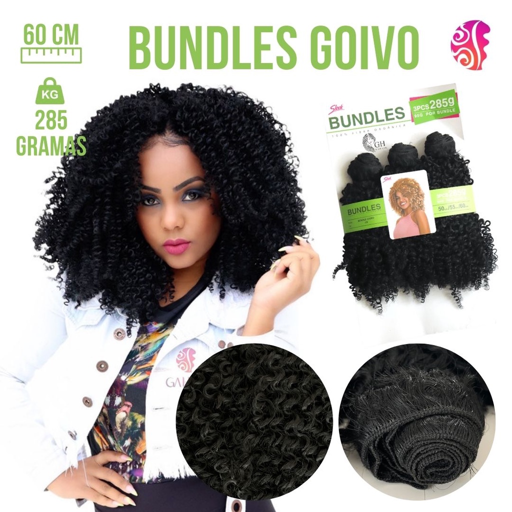 Cabelo De Fibra Organica Premium Cacheado Afro Bundles Goivo ...